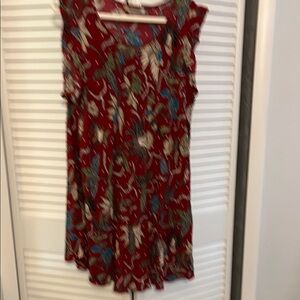 Ana & Kate Floral  Top and or Red , Green & Blue  mini dress. One size plus